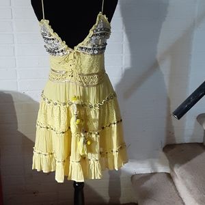 Yellow spaghetti strap dress